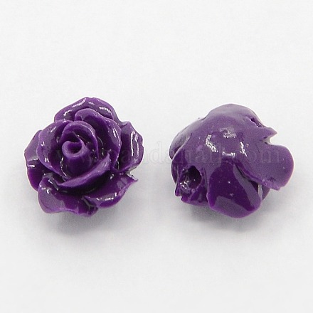 Synthetic Coral 3D Flower Rose Beads CORA-A005-10mm-11-1