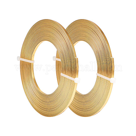 Benecreat 10 m (33 pies) 3 mm de ancho alambre plano de aluminio dorado anodizado alambre artístico plano para la fabricación de abalorios artesanales de joyería AW-BC0002-01A-3mm-1