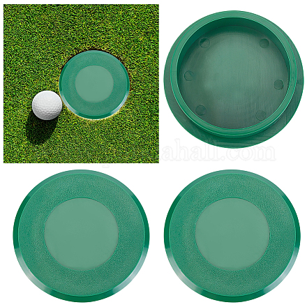 OLYCRAFT 3Pcs Green Golf Cup Cover 4 Inch Golf Hole Putting Green Golf Practice Training Aids Golf Training Equipment for Outdoor Activities Golf Activities AJEW-WH0014-98-1
