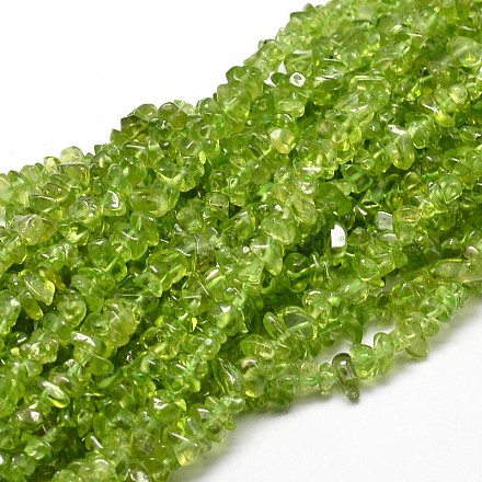 Natürlichen Olivenquarz Chip-Perlen-Stränge G-E271-89-1
