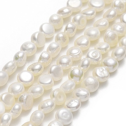 Hebras de perlas de agua dulce cultivadas naturales PEAR-A005-07B-01-1