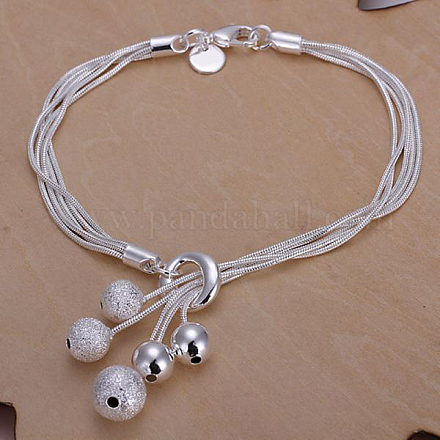 Латунь шар шарм браслеты для женщин BJEW-BB12609-1