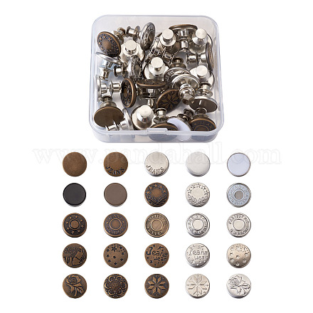 PandaHall Jewelry Iron & Alloy Button Pins for Jeans BUTT-PJ0001-03-1
