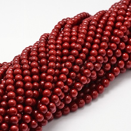Chapelets de perles de coquille BSHE-L026-01-4mm-1