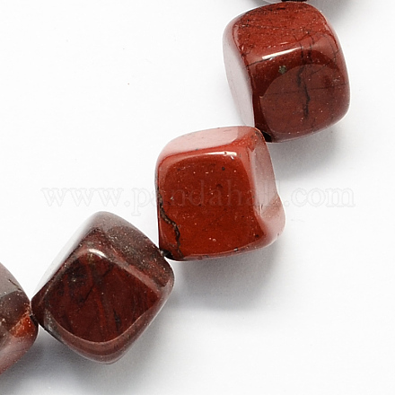 Cube Shaped Gemstone Natural Red Jasper Beads Strands G-S108-08-1