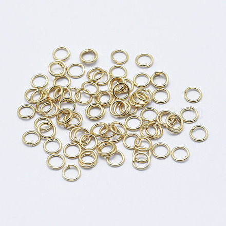 Electroplated Stainless Steel Open Jump Ring STAS-G152-02G-3x0.4-1