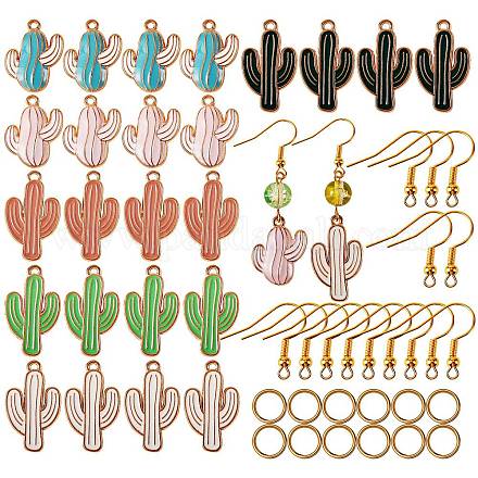 Kit de fabrication de boucles d'oreilles cactus bricolage DIY-SZ0005-93-1