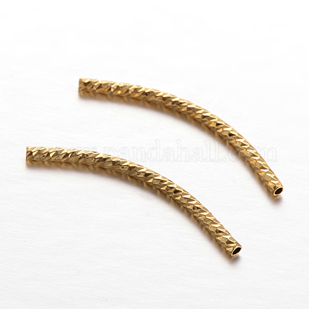 Brass Curved Tube Beads KK-L129-11G-1