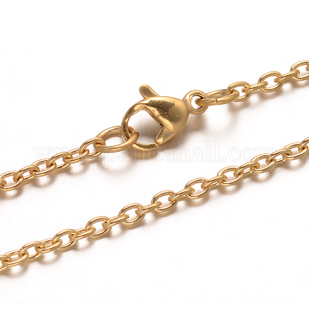 304 Stainless Steel Cable Chain Necklaces NJEW-L398-04G-1