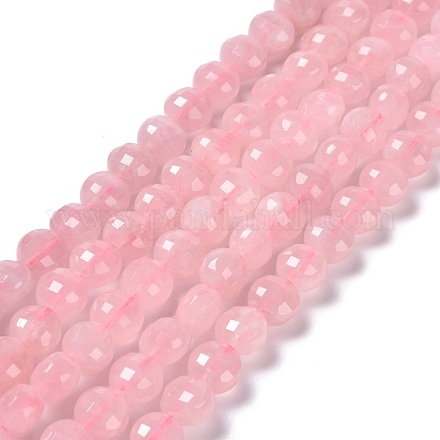 Granos naturales de abalorios de cuarzo rosa G-K318-08-1