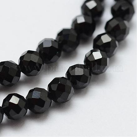 Natürlichen schwarzen Spinell Perlen Stränge G-E366-07-5mm-1