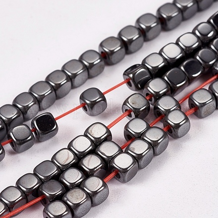 Non magnetici perle ematite sintetico fili X-G-J172-3x3mm-04-1