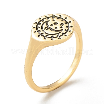 Латунный перстень для женщин RJEW-E058-01G-03-1