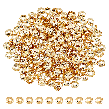 DICOSMETIC 300Pcs Golden Multi-Petal Flower Cap Flower End Cap Spacers Cup Shape Spacer Beads Hollow Flower Bead Caps Stainless Steel Jewelry Bead Caps for Jewelry Making STAS-DC0012-15-1