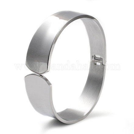 304 bracelets manchette larges en acier inoxydable BJEW-G689-02P-1