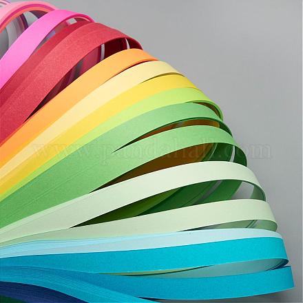 Quilling bandes de papier rectangle de 50 couleurs DIY-R041-10-1