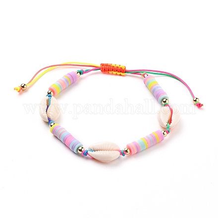 Bracelet de perles tressées en cordon de nylon ajustable BJEW-JB05729-01-1
