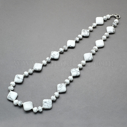 Fashionable Gemstone Beaded Necklaces NJEW-R209-02-1