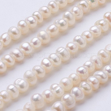 Hebras de perlas de agua dulce cultivadas naturales PEAR-F004-02-1