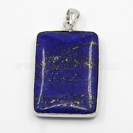 Natural Bezel Gemstone Lapis Lazuli Pendants G-L125-14-1
