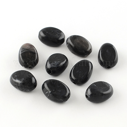 Perles acryliques ovales d'imitation pierre précieuse X-OACR-R052-01-1