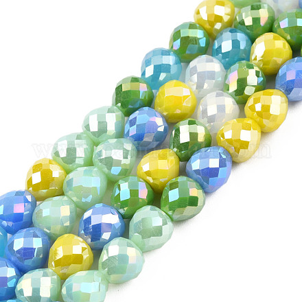 Electroplate opaco colore solido perle di vetro fili EGLA-N002-26-06-1
