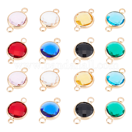 Unicraftale 32 piezas 8 colores transparente k9 encantos de conector de vidrio GLAA-UN0001-14-1