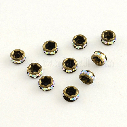 Brass Rhinestone Spacer Beads RB-R021-21-1