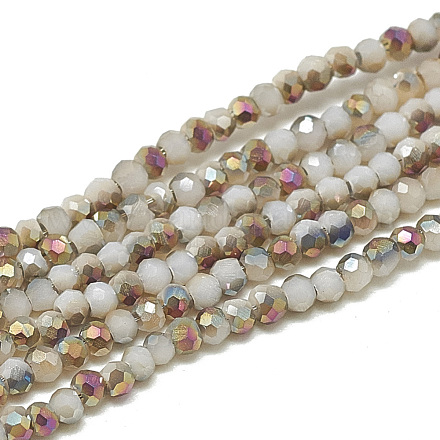 Chapelets de perles en verre opaque de couleur unie X-EGLA-Q113-07-1