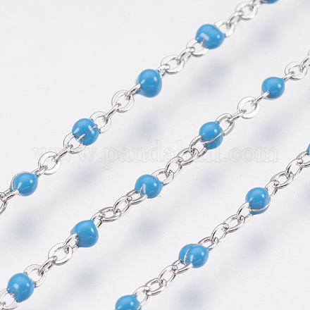 Handgefertigte Messing Emaille Perlen Kabelketten CHC-R131-14A-1