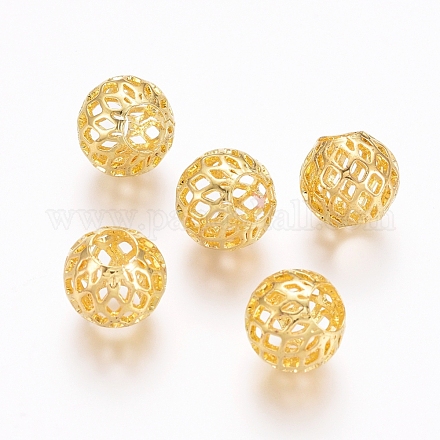 Crémaillère perles filigranes en laiton placage KK-D530-10G-1