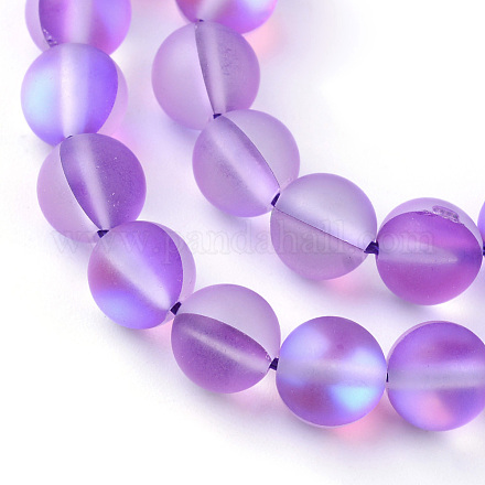 Chapelets de perles en pierre de lune synthétique X-G-R375-6mm-A09-1