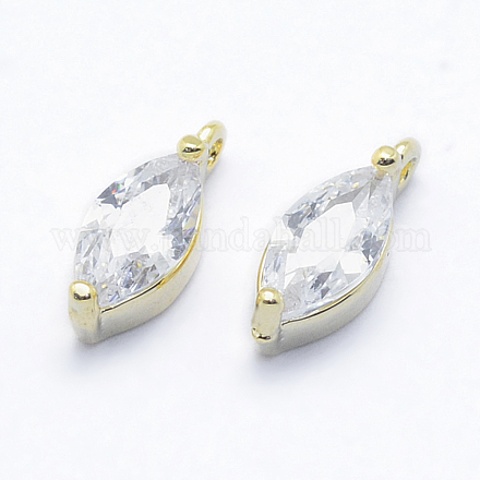 Long-Lasting Plated Brass Cubic Zirconia Charms X-KK-K204-020G-NF-1