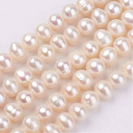 Fili di perle di perle d'acqua dolce coltivate naturali PEAR-D187-43-1