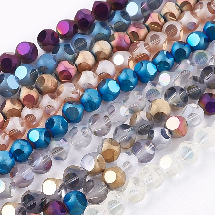 Electroplate Glass Beads Strands LAMP-F012-C-1