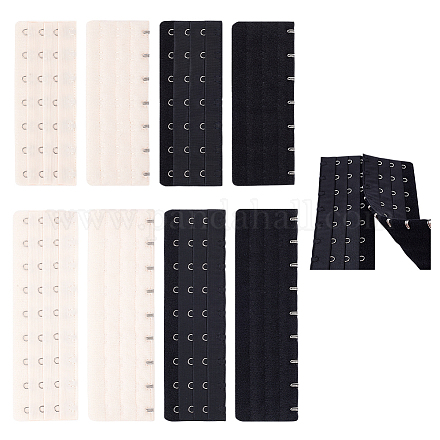Benecreat 8 pièces 4 style polyester femmes 3 rangées x 7/9 crochets palangre corset soutien-gorge extender FIND-BC0004-65-1