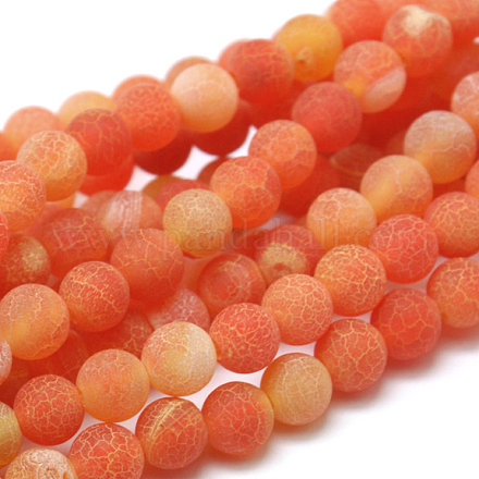 Natural Crackle Agate Beads Strands G-G055-8mm-3-1
