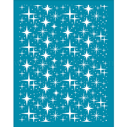 Olycraft 4x5 pollici argilla stencil modello di stella schermo di seta per argilla polimerica piccola stella schermo di seta stencil maglia di trasferimento stencil stella a tema maglia stencil per argilla polimerica creazione di gioielli DIY-WH0341-160-1