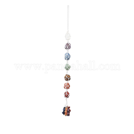 7 décorations suspendues en pierres précieuses de chakra HJEW-JM00805-04-1