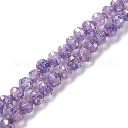 Transparent Electroplate Glass Beads Strands EGLA-F160-02E-1