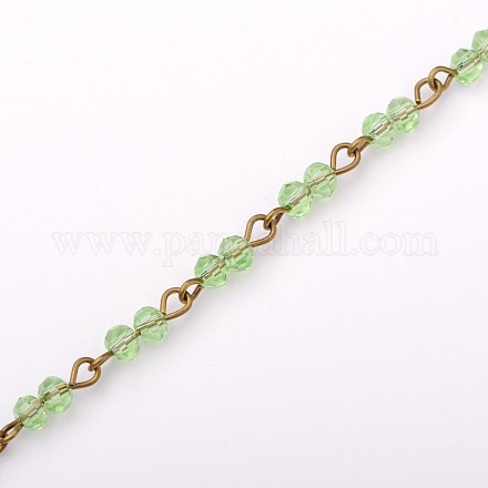Handarbeit rund Glasperlen-Ketten für Halsketten Armbänder machen AJEW-JB00069-02-1