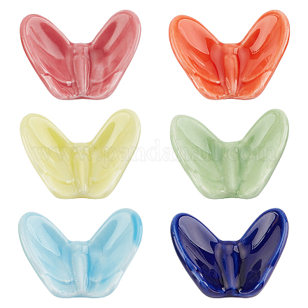 Fingerinspire 6 pz 6 colori porcellana a forma di farfalla bacchette da tavola stand AJEW-FG0001-90-1