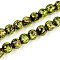 Handmade Foil Glass Beads Strands, Round, Olive, 8~8.5mm, Hole: 1.5~1.6mm, about 60pcs/strand, 18.11~18.50 inch(46~47cm)