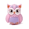 Silicone Beads, Focal Beads, Owl, Pink, 30.5x26.5x16mm, Hole: 2mm