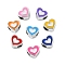 CCB Plastic European Beads, Large Hole Beads, Enamel Style, Heart, 9.5x11x7.5mm, Hole: 5mm