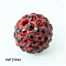 Polymer Clay Rhinestone Beads, Pave Disco Ball Beads, Grade A, Round, Half Drilled, Siam, 10mm, Hole: 1mm