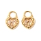 304 Stainless Steel with Rhinestone Pendants, Heart, Golden, Crystal, 17x12x6mm, Hole: 5x5.5mm