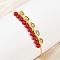 Brass Micro Pave Cubic Zirconia Slider Bracelets, ABS Plastic Pearl Cherry Charm Bracelets for Women, Lead Free & Cadmium Free, Rack Plating, Real 18K Gold Plated, 11 inch(28cm)