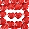 20Pcs Transparent Spray Painted Glass Beads, Heart, Red, 12x12x5.5mm, hole: 0.5~1mm