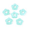Gradient Color Transparent Acrylic Beads, Center Drilled, Flower, Pale Turquoise, 14x14.5x4mm, Hole: 1.6mm